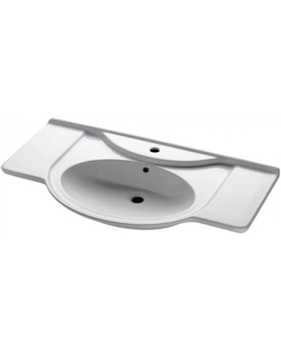 Тумба с раковиной белый глянец 86,5 см с бельевой корзиной Corozo Венеция SETSD-00000345/28209