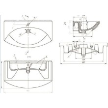 Тумба с раковиной белый глянец 86,5 см с бельевой корзиной Corozo Венеция SETSD-00000345/28209