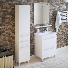 Тумба с раковиной белый глянец 71 см Corozo Мирэль SETSD-00000359/SD-00000379