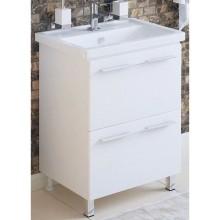 Тумба с раковиной белый глянец 61 см Corozo Мирэль SETSD-00000358/SD-00000380