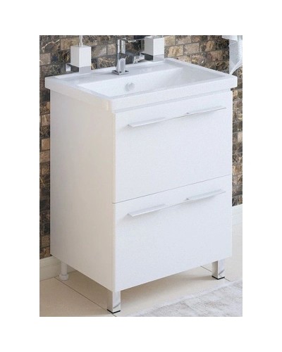 Тумба с раковиной белый глянец 61 см Corozo Мирэль SETSD-00000358/SD-00000380