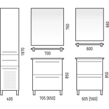 Тумба с раковиной белый глянец 61 см Corozo Мирэль SETSD-00000358/SD-00000380