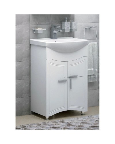 Тумба с раковиной белый глянец 56 см Corozo Креста SETSD-00000353/IDL56SAWB01