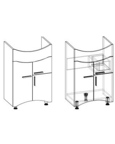 Тумба с раковиной белый глянец 56 см Corozo Креста SETSD-00000353/IDL56SAWB01