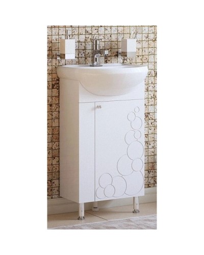 Тумба с раковиной белый глянец 46 см Corozo Орфей SETSD-00000384/SD-00000088