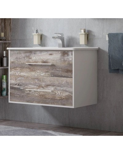 Тумба с раковиной белый глянец/антик 66 см Corozo Гольф SETSD-00000311/SD-00000391