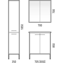 Тумба с раковиной арт/серый 71 см Corozo Айрон SETSD-00000309/SD-00000379