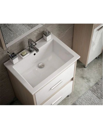 Тумба с раковиной белый глянец/лайн 76,5 см Corozo Верона SETSD-00000348/SD-00000382