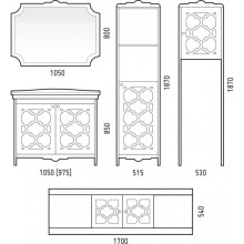 Тумба с раковиной белый матовый 106,5 см Corozo Манойр SETSD-00000357/SD-00000394
