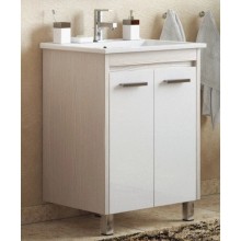 Тумба с раковиной белый глянец/лайн 76,5 см Corozo Лорена SETSD-00000356/SD-00000382