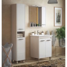 Тумба с раковиной белый глянец/лайн 76,5 см Corozo Лорена SETSD-00000356/SD-00000382