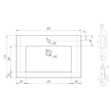 Тумба с раковиной белый глянец/дуб сонома 85 см Corozo Гольф SETSD-00000313/SD-00000381