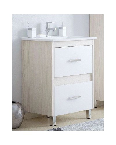 Тумба с раковиной белый глянец/лайн 66 см Corozo Верона SETSD-00000310/SD-00000391