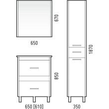 Тумба с раковиной белый глянец/лайн 66 см Corozo Верона SETSD-00000310/SD-00000391