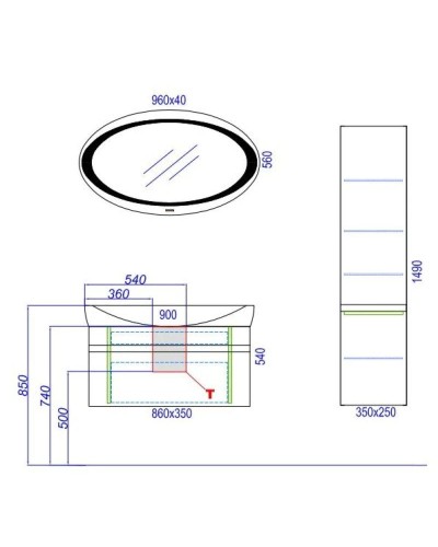 Тумба с раковиной белый глянец 120 см Aqwella 5 Stars Genesis SETGEN0112W/Esc.09.04.D