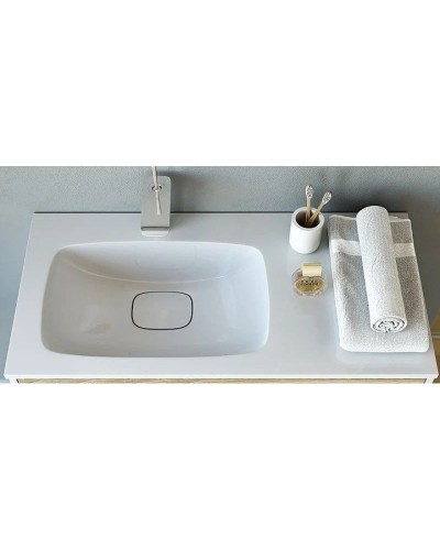 Тумба с раковиной белый глянец/дуб сонома 91,8 см Aqwella 5 Stars Miami SETMai.01.09/L/Mal.09.04.D-L