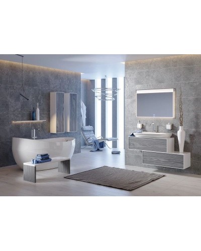 Тумба с раковиной миллениум серый/белый глянец 120 см Aqwella 5 Stars Genesis SETGEN0112MG/Esc.09.04.D