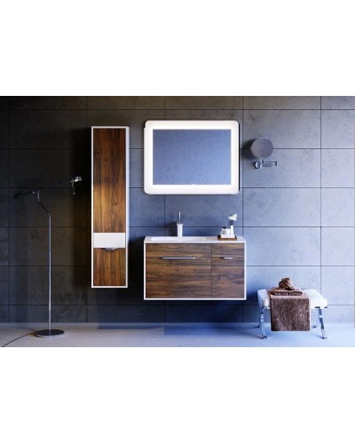 Тумба с раковиной крафт темный/белый глянец 91,8 см Aqwella 5 Stars Malaga SETMal.01.09/L/CD/Mal.09.04.D-L