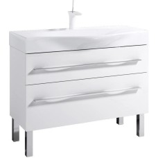 Тумба с раковиной белый глянец 100 см Aqwella 5 Stars Milan SETMil.01.10/2n/W/Ber.10.04.D