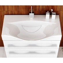 Тумба с раковиной белый глянец 80 см Aqwella 5 Stars Milan SETMil.01.08/2/W/Ber.08.04.D