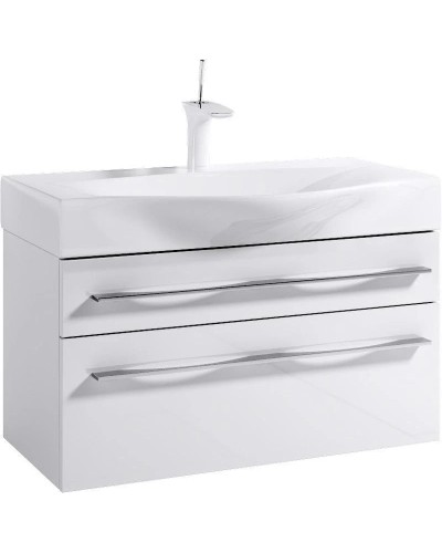 Тумба с раковиной белый глянец 80 см Aqwella 5 Stars Milan SETMil.01.08/2/W/Ber.08.04.D