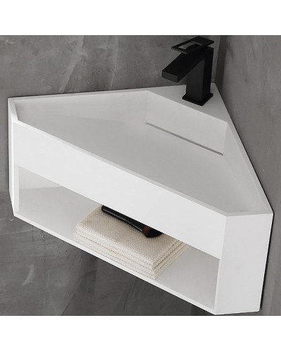 Тумба с раковиной Abber Stein 70 AS2653 угловая Белая матовая