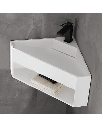 Тумба с раковиной Abber Stein 70 AS2653 угловая Белая матовая