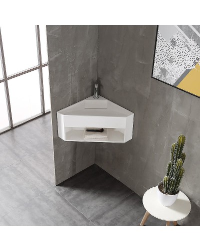 Тумба с раковиной Abber Stein 70 AS2653 угловая Белая матовая