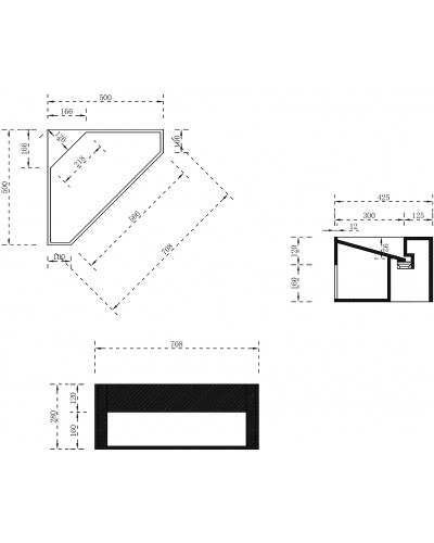 Тумба с раковиной Abber Stein 70 AS2653 угловая Белая матовая
