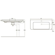 Тумба с раковиной белый глянец 105 см OWL 1975 Skansen SETOW05.02.00/OWLB1911105