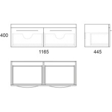 Тумба с раковиной белый глянец 119,5 см OWL 1975 Skansen SETOW05.03.00/OWLB19-11120