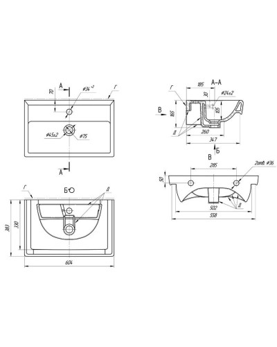 Тумба с раковиной белый глянец 60,4 см OWL 1975 Runn SETOW07.03.00/641785