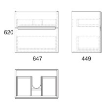 Тумба с раковиной белый глянец 70,4 см OWL 1975 Nyborg SETOW06.02.00/191645