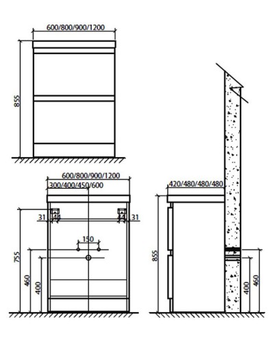 Тумба под раковину BelBagno Energia-N 80 Белая
