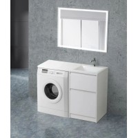 Тумба с раковиной Bianco Opaco 120,3 см BelBagno Kraft KRAFT-LVD-580/1200-2C-PIA-BO + BB1200/480-LV-MR-R