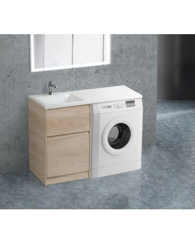 Тумба с раковиной Rovere Nebrasca Nature 120,3 см BelBagno Kraft KRAFT-LVD-580/1200-2C-PIA-RNN + BB1200/480-LV-MR-L