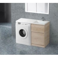 Тумба с раковиной Rovere Nebrasca Nature 120,3 см BelBagno Kraft KRAFT-LVD-580/1200-2C-PIA-RNN + BB1200/480-LV-MR-R