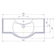 Тумба с раковиной белый глянец 106 см Bellezza Абрис 4639718090018 + 4640021060926