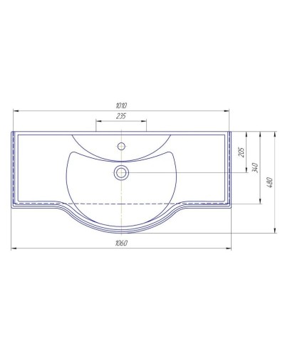 Тумба с раковиной белый глянец 106 см Bellezza Абрис 4639718090018 + 4640021060926