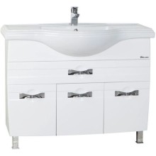 Тумба с раковиной белый глянец 106 см Bellezza Абрис 4639718090018 + 4640021060926