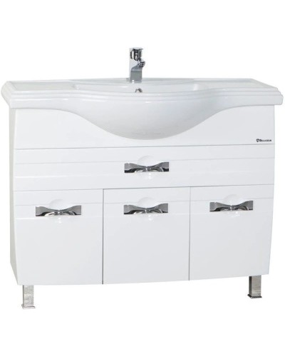 Тумба с раковиной белый глянец 106 см Bellezza Абрис 4639718090018 + 4640021060926