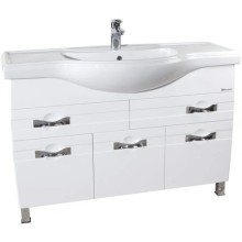 Тумба с раковиной белый глянец 121 см Bellezza Абрис 4639719090017 + 4640021060957