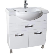 Тумба с раковиной белый глянец 66,5 см Bellezza Абрис 4639719100013 + 4640021061268