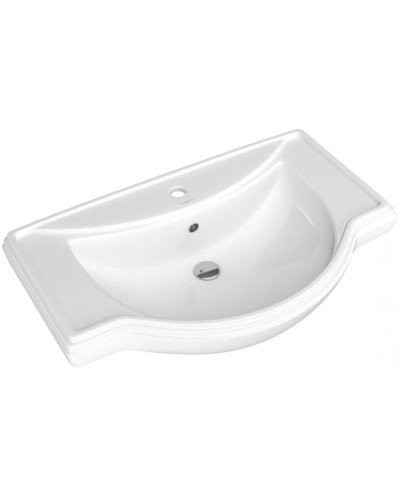 Тумба с раковиной белый глянец 66,5 см Bellezza Абрис 4639719100013 + 4640021061268