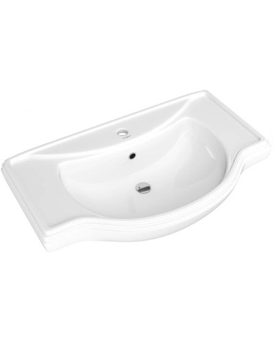 Тумба с раковиной белый глянец 81 см Bellezza Абрис 4639719130010 + 4620008198941