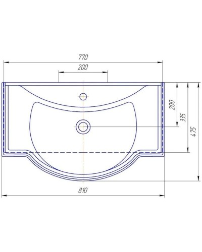 Тумба с раковиной белый глянец 81 см Bellezza Абрис 4639719130010 + 4620008198941