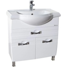 Тумба с раковиной белый глянец 81 см Bellezza Абрис 4639719130010 + 4620008198941