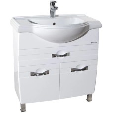 Тумба с раковиной белый глянец 81 см Bellezza Абрис 4639719130010 + 4620008198941