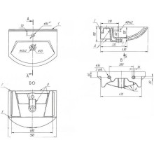 Тумба с раковиной бежевый глянец/белый глянец 55 см Bellezza Альфа 4638808000074 + 4607152360660
