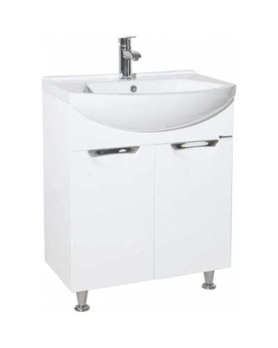 Тумба с раковиной белый глянец 55 см Bellezza Альфа 4638808000012 + 4607152360660
